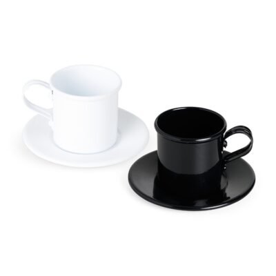 Caneca/ xícara 100ml com Pires em Alumínio