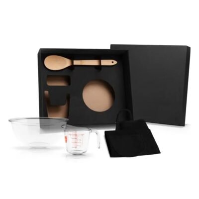 Kit Para Cozinha Em Vidro / Bambu - 4 Pçs