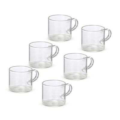 Kit Xícaras de Vidro 6 Peças