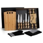 Kit Gourmet Com Tábua, Facas, Colheres - 12 Pçs